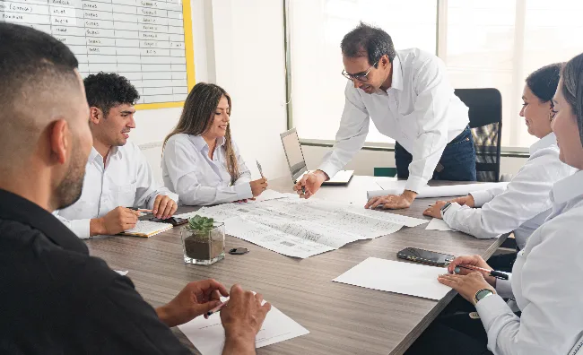 Dos desarrolladores revisan código juntos frente a un monitor
